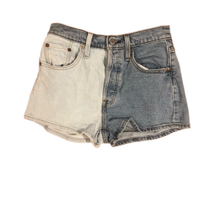 Levi's Two-Tone Denim Shorts - Blue and White
